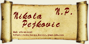 Nikola Pejković vizit kartica